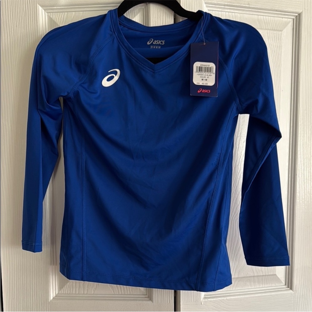 Asics Kids‎ Blue Long Sleeve Shirt Med NWT